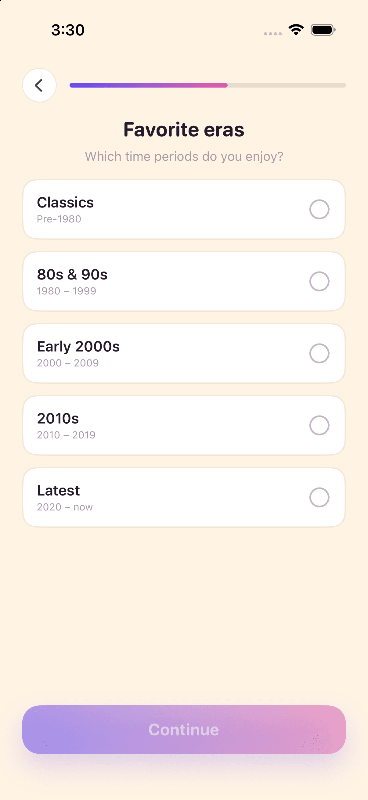 Moodie app screen