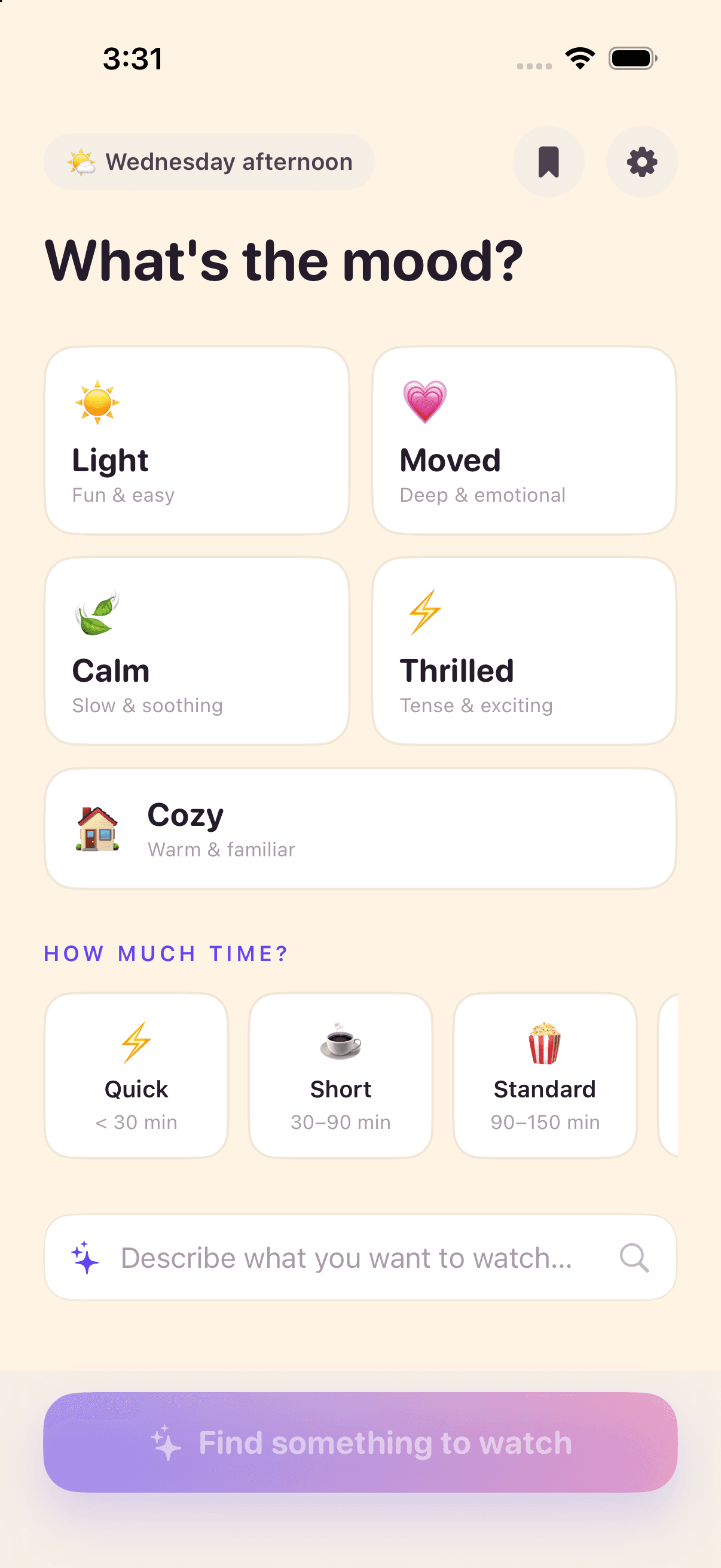 Moodie app screen