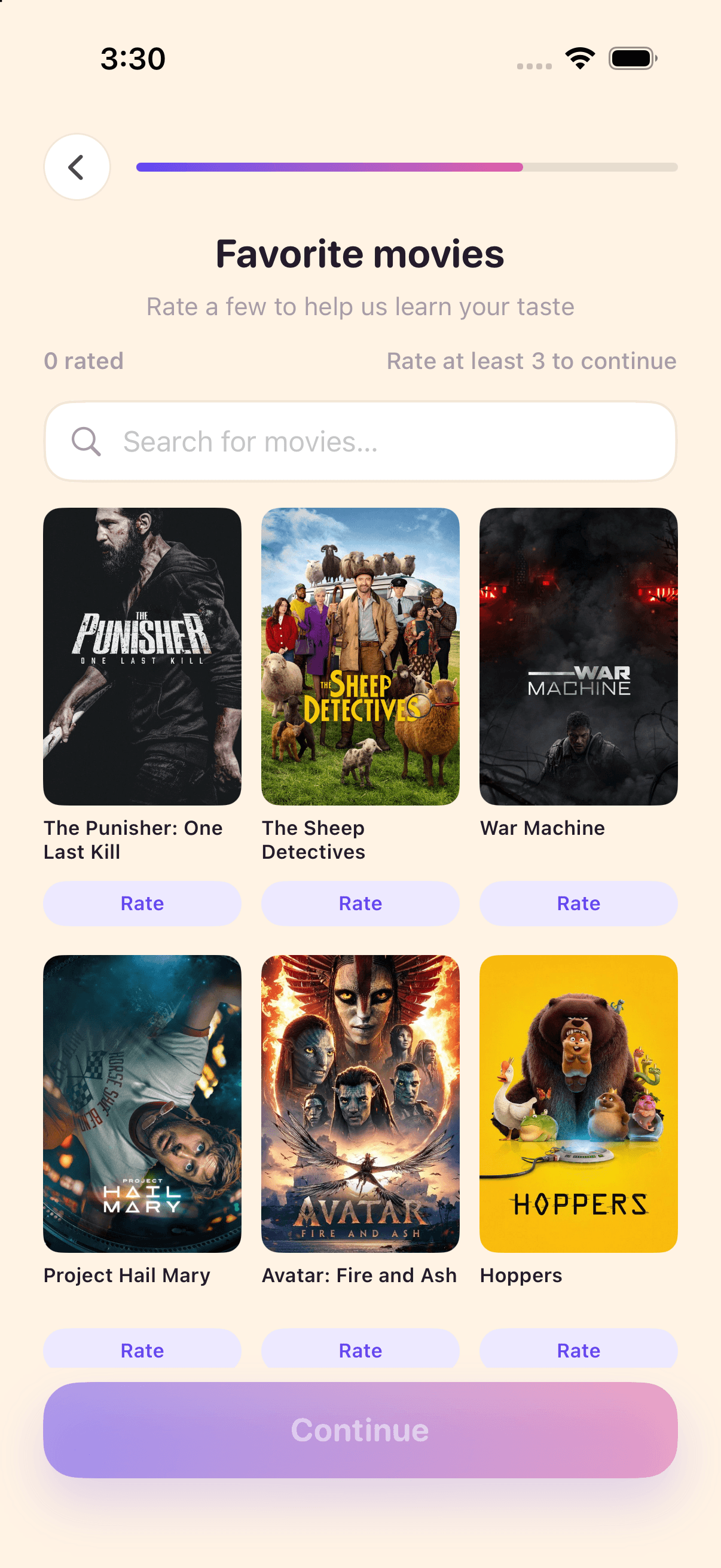 Moodie app screen
